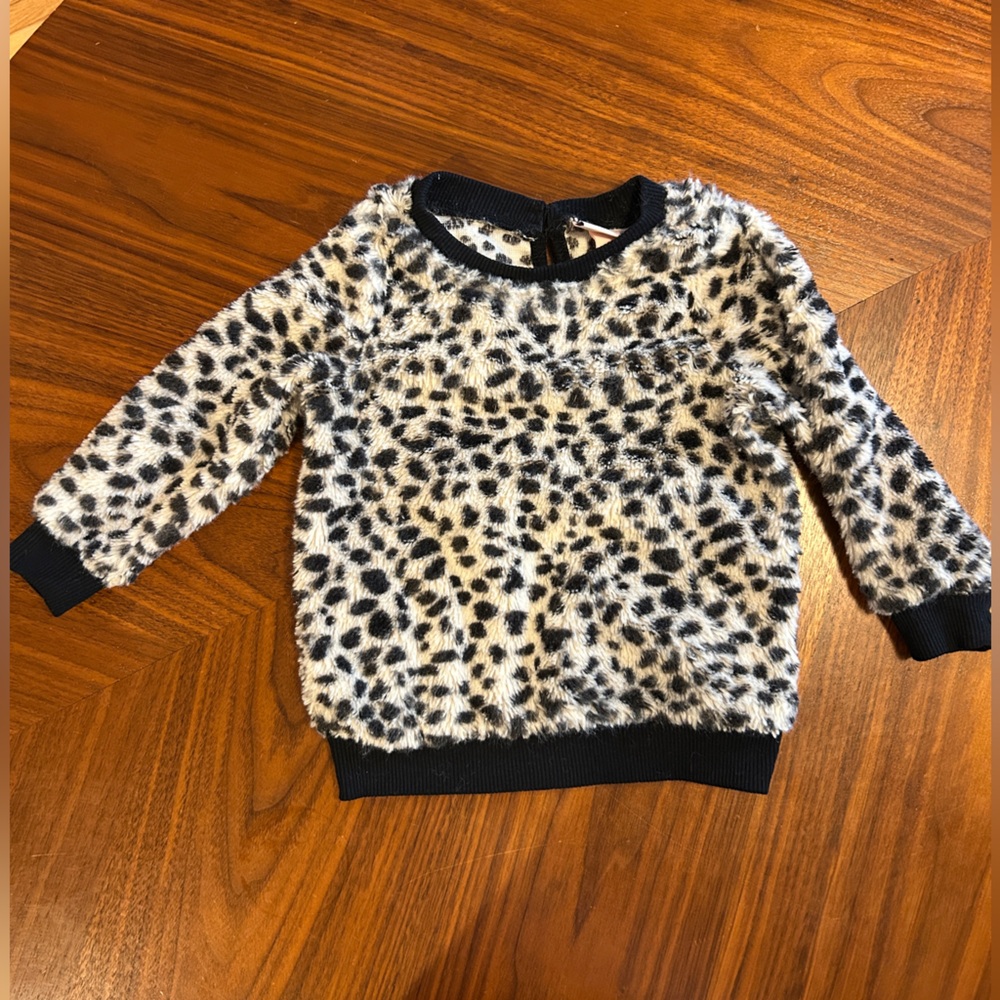 Juicy Couture Kids Fuzzy Leopard Sweater - Black and White
